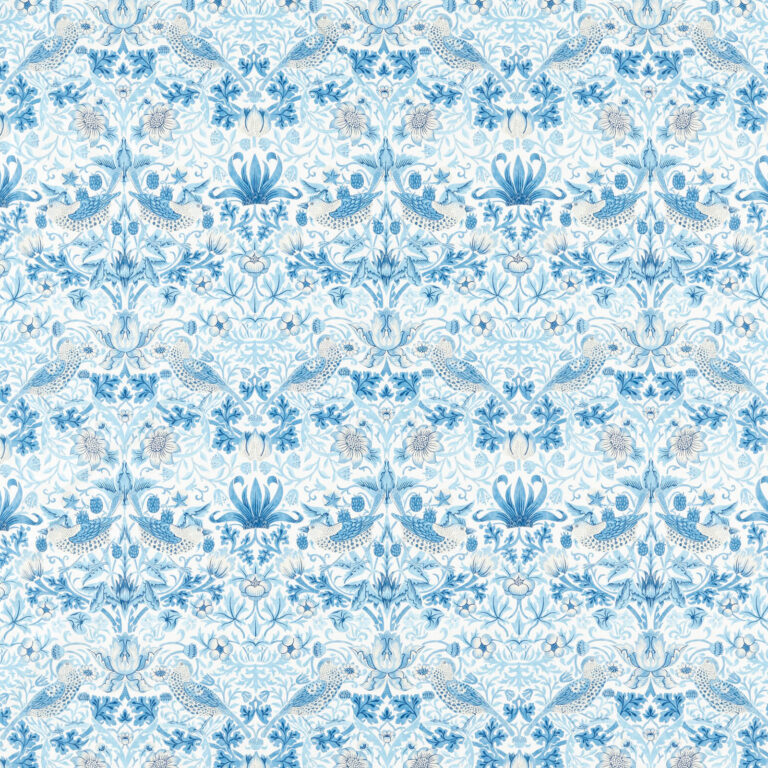 Ткань Morris & Co — Simply Strawberry Thief — Woad — 226916