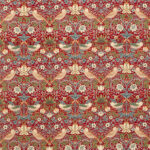 Ткань Morris & Co — Strawberry Thief Velvet — Crimson/Slate — 236933