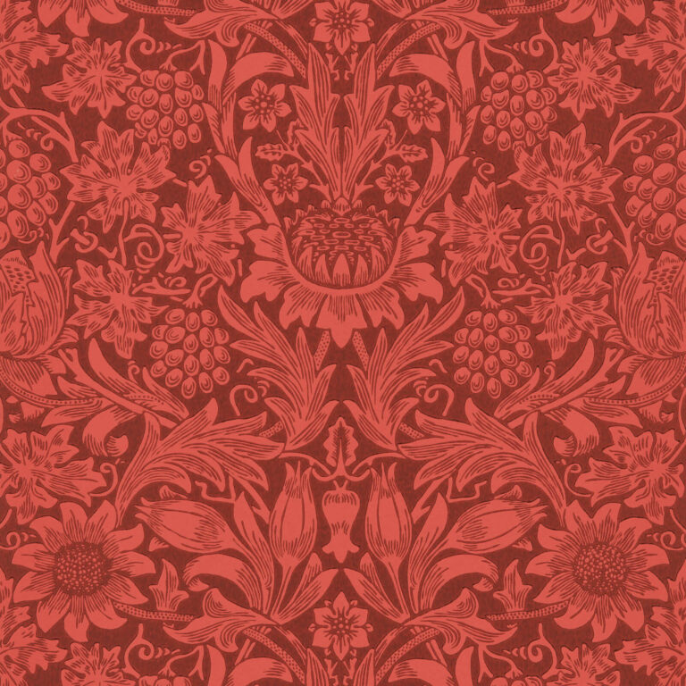 Обои Morris & Co — Sunflower — Chocolate/Red — 216960