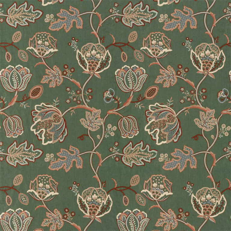 Ткань Morris & Co — Theodosia Embroidery — Bottle Green — 236821
