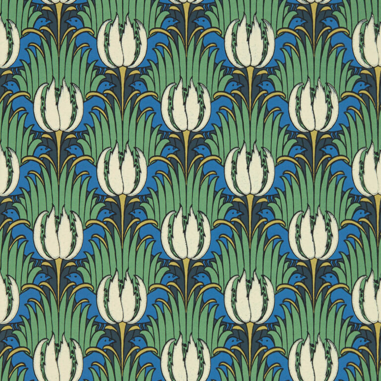 Обои Morris & Co — Tulip & Bird — Goblin Green/Raven — 510016