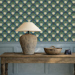 Обои Morris & Co — Tulip & Bird — Goblin Green/Raven — 510016