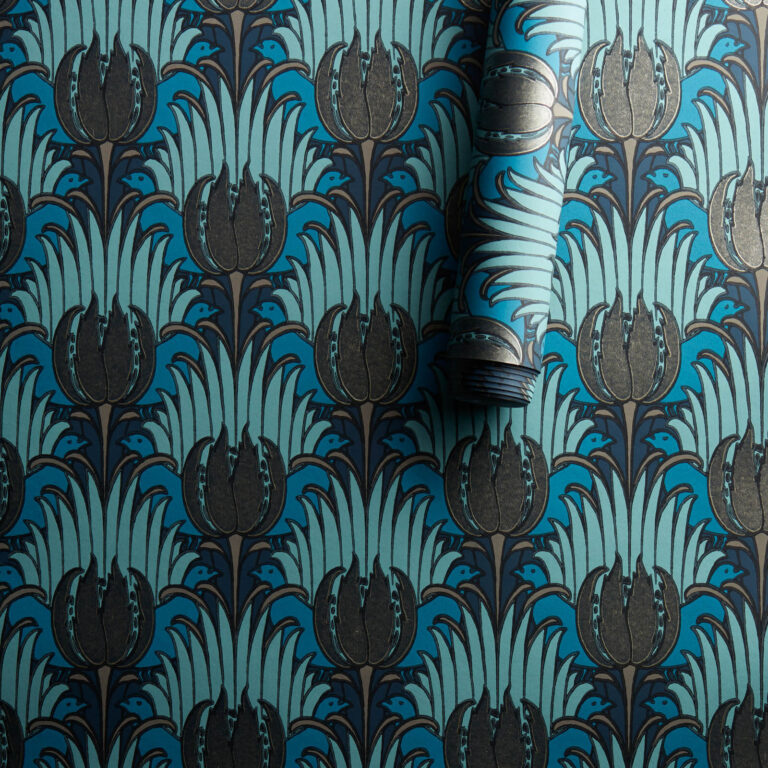 Обои Morris & Co — Tulip & Bird — Opal/Seafoam — 510017