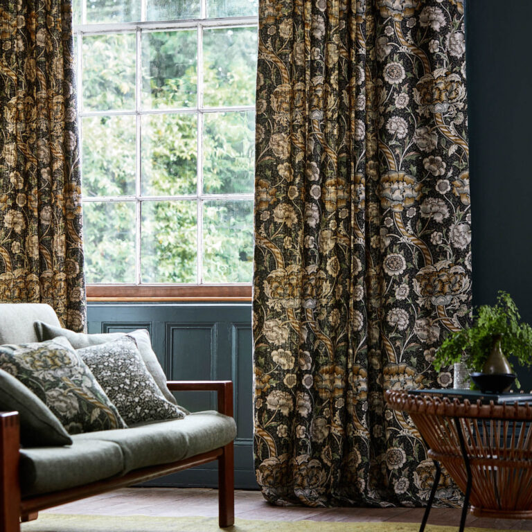 Ткань Morris & Co — Wandle — Charcoal/Mustard — 226397