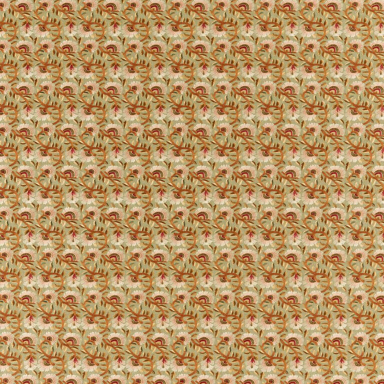 Ткань Morris & Co — Wardle Embroidery — Olive/Brick — 236819
