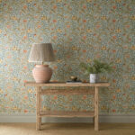 Обои Morris & Co — Wild Tulip & Vine — Coral/Teal — 217578