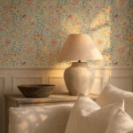 Обои Morris & Co — Wild Tulip & Vine — Coral/Teal — 217578