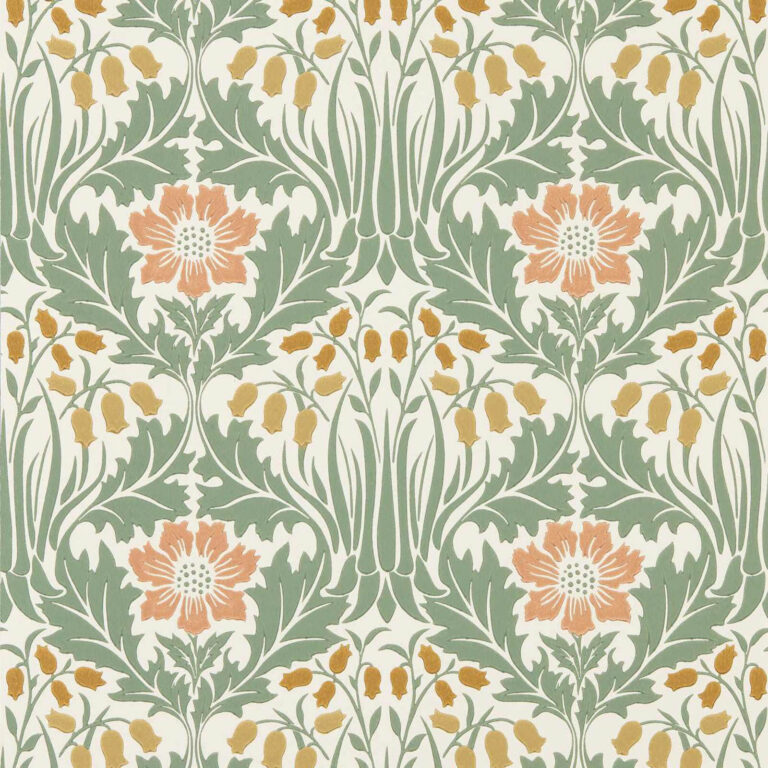 Обои Morris & Co — Woodbell & Anemone — Rose/Sage — 217573
