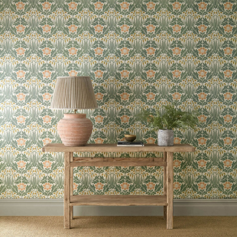 Обои Morris & Co — Woodbell & Anemone — Rose/Sage — 217573