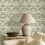Обои Morris & Co — Woodbell & Anemone — Rose/Sage — 217573