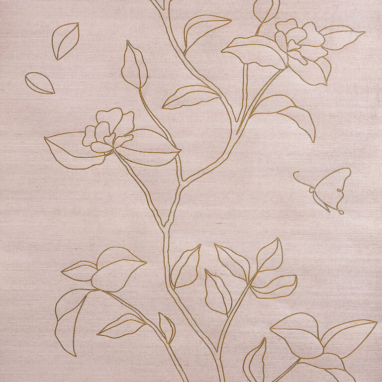 Обои Phillip Jeffries — Garden Grass — Pink Petals — 9530
